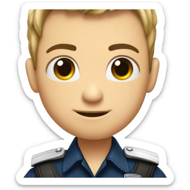 Polizistin mit schwarzen Haaren und heller Haut und Herz und Liebe sticker