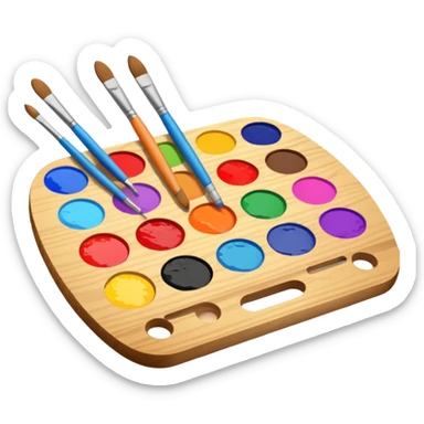 Palette with brushes sticker