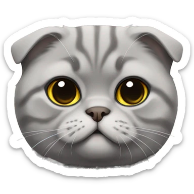 Gray Scottish fold sitting sticker