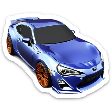 Hot wheel Chewbacca teeth grill Toyota 86 blueberry color,chrome wheels  sticker