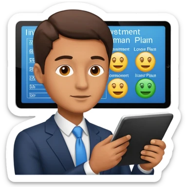customized investment plan with man sticker