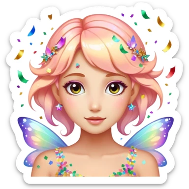 Beautiful Birthday Confetti fairy sticker