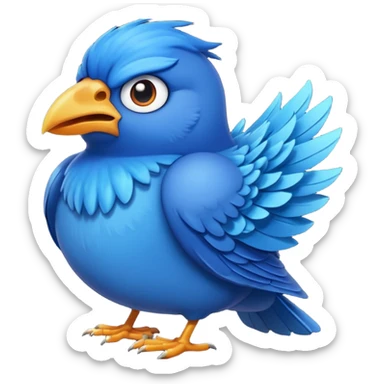 BLUE BIRD ANGRY  sticker