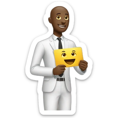 man holding loyalty card sticker