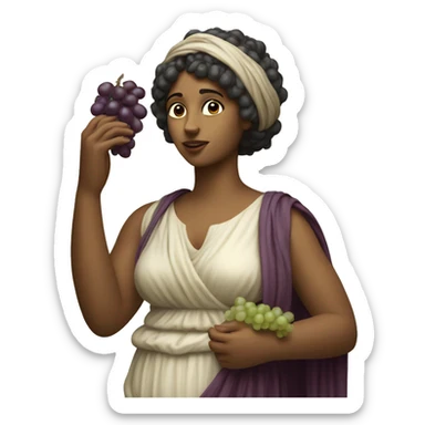 Sappho holds a bunch of grapes in her hand sticker