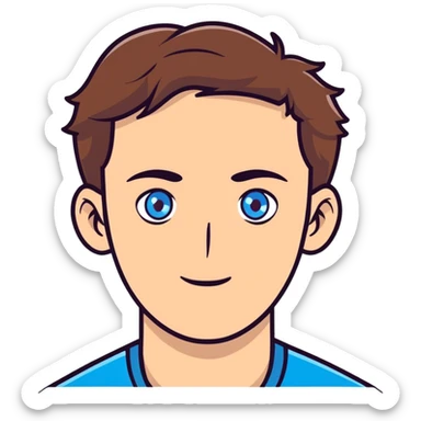 Brown hair blue eyed white guy sticker