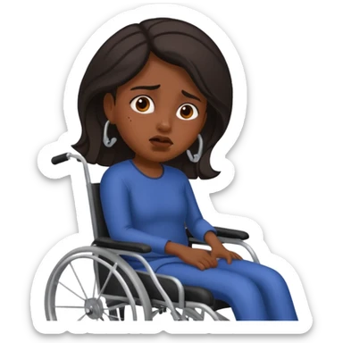 Mexican Girl in a wheel chair hurting sticker