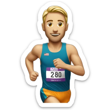 marathon runner sticker