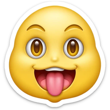 Tongue out emojis with eyes wide open sticker