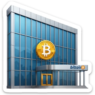 bank with bitcoin logo sticker