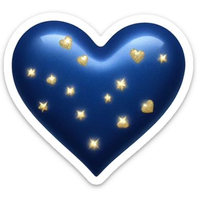navy blue heart with sparkles sticker