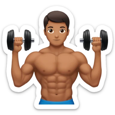 silhouette lifting a dumbbell while looking in a mirror sticker