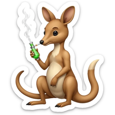 Kangaroo with a bong sticker