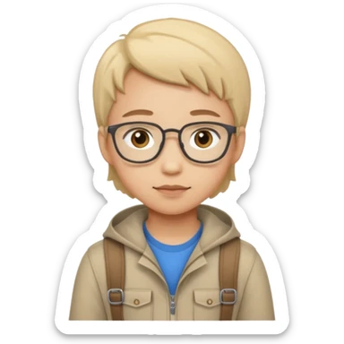 a cute math adventurer, wearing basic clothes sticker