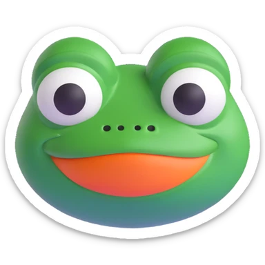 Pepe the frog, 3D emoji style sticker