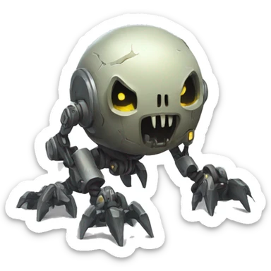 Vault bot as a ghoul crawling on the ground sticker