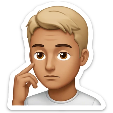 a man is thinking about something important sticker