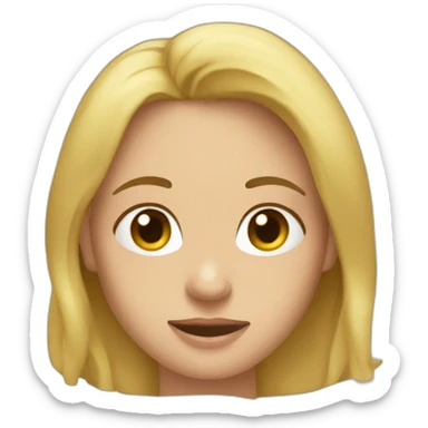 Rubia con moño arriba sticker