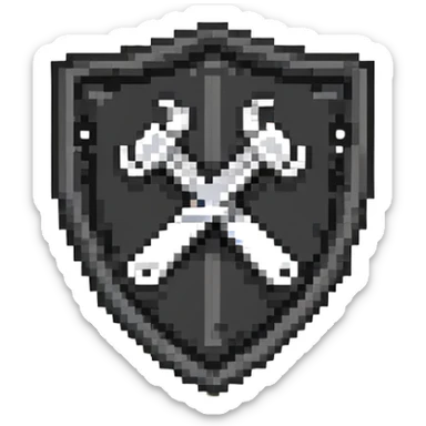 Shield with wrench and ban hammer crossed, classic moderator emblem sticker