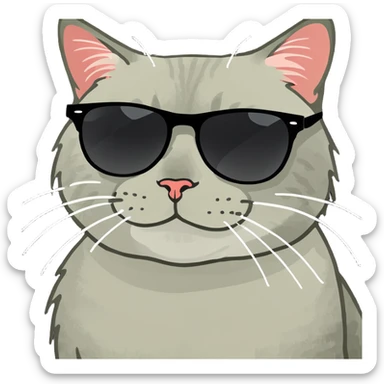 Cat with sunglasses sticker
