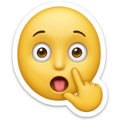 A surprised simple emoji 😯 sucking a finger 👆 sticker