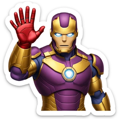 gant de thanos remix par iron man claquement des doigt sticker