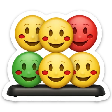 A statisfaction scale with three smileys (red, yellow, green) sticker