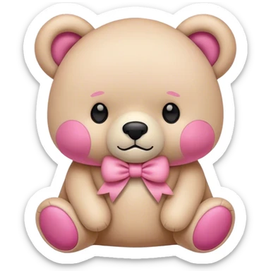Osito con lazo rosa sticker