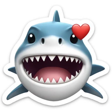 shark with heart sticker