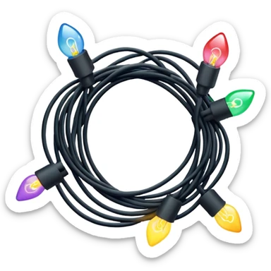Christmas lights strang sticker