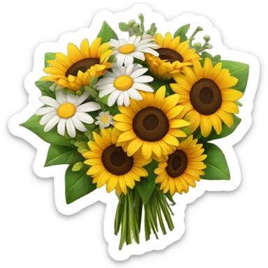 Sunflowers and daisy bouquet  sticker