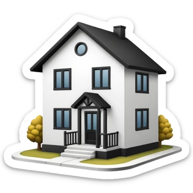 simple house  LINE drawing   sticker