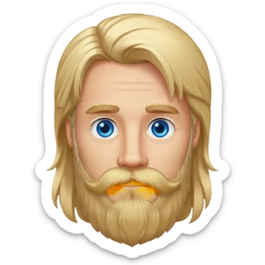 long haired bearded blonde man sticker