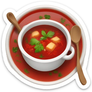 Tasty red Borsch soup sticker