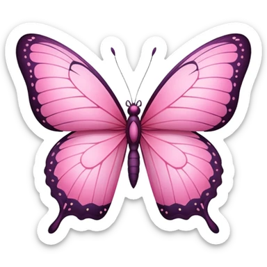 Pink butterfly sticker
