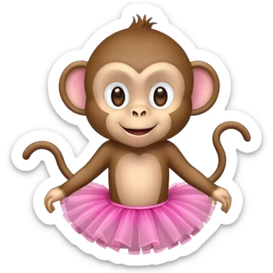 Monkey with a pink tutu sticker