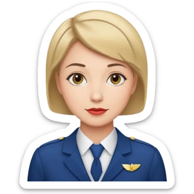 Female short haired Flight attendant  sticker
