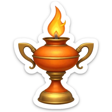 oil lamp diya sticker