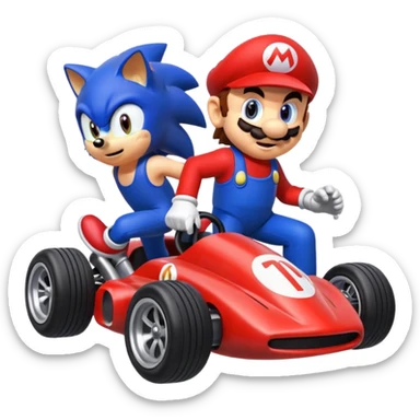 Mario vs sonic  sticker