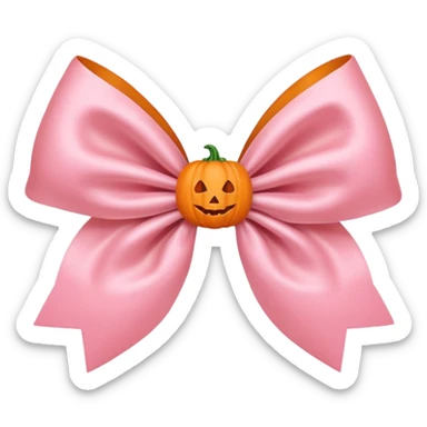 pastel pink orange bow with pumpkin pastel pink orange bow with pumpkin printprint sticker