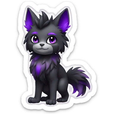 Anthro-Edgy-Cool-Black-Purple-Contrast-Colors-Fantasy-Fur-Sona-Chibi-Shiny-Fakémon-Hybrid full body sticker