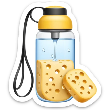 zenful computer mouse water bottle on cheese sticker