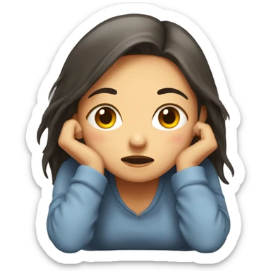 Tired girl crawling sticker