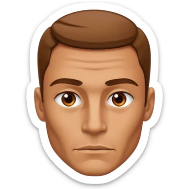 Make an emoji with a big jaw line and a alpha masculine look sticker