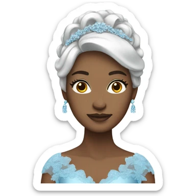 blue wedding dress sticker