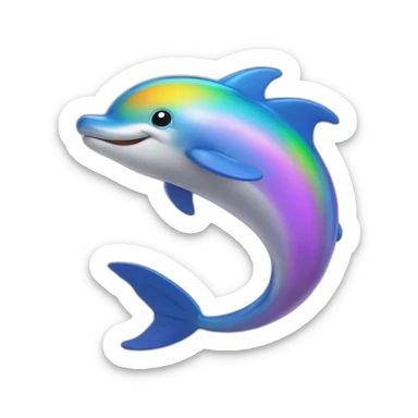 Dauphin arc en ciel sticker