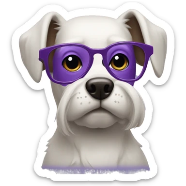 add purple glasses to purple dog  sticker