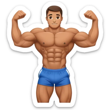 bodybuilder rotational-core exercise sticker