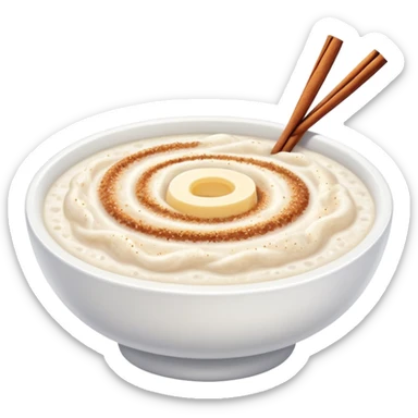 rice porridge with butter and sprinkled cinnamon sugar sticker