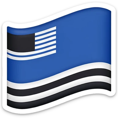 Bandera con tres líneas  arriba con azul oscuro el medio blanco y  abajo negro sticker